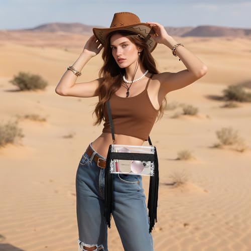 Clear Bag for Stadium Events, Clear Western Purse with Fringe2
