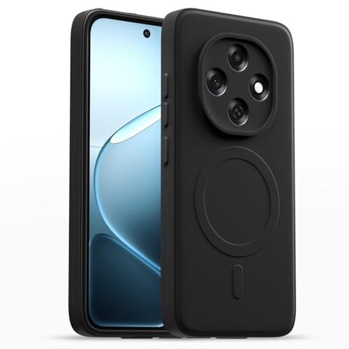Image of Pikkme Back Cover for Oppo F31 Pro 5G Soft Matte Silicone Mag-Safe Design (Mag-Safe Not Support) Camera Protection | Slim Fit Bumper Cover (Black)
