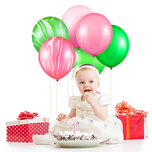 Hsei 60 Pieces 12 Inch Watermelon Balloons Latex Balloons Confetti Balloons Red Green Balloons For Summer Fruit Baby Shower Wedding Birthday Party Supplies thumb #5
