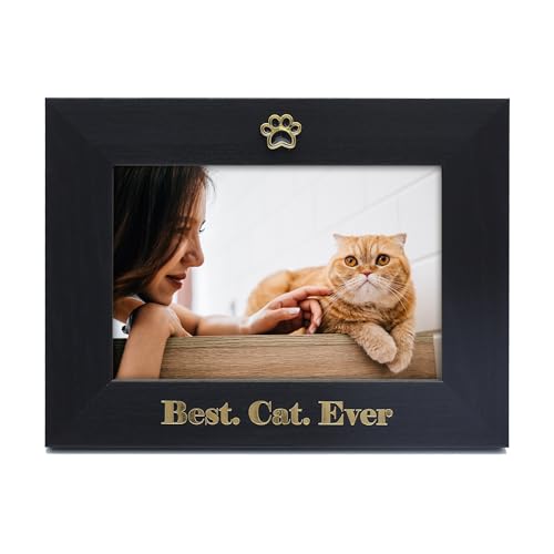 MIMOSA MOMENTS Black Cat Paw Print 4x6 Photo Frame