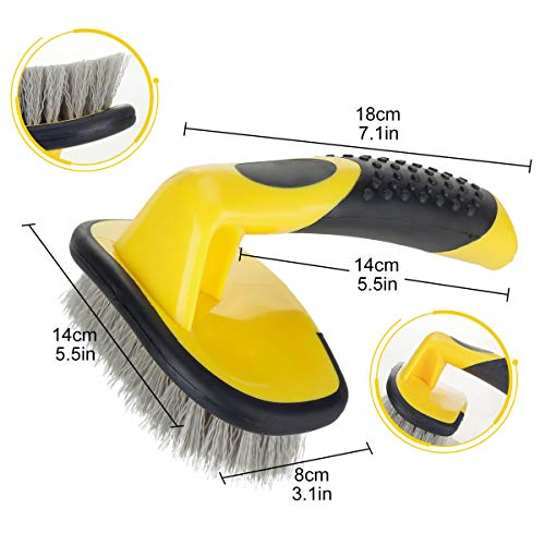 image for Newruiheng 4 Pack Car Wheel Cleaner Brush Kit with Short Handle, Car T