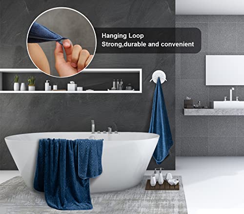 4 Pack Washcloths Set 13"X13",Premium Quality Towel Set For Bathroom, Hotel, Shower, Spa,Gym,Navy Blue Washcloths Set Absorbent & Quick Dry For Daily Use,Soft Microfiber Multipurpose Washcloths #TOP4