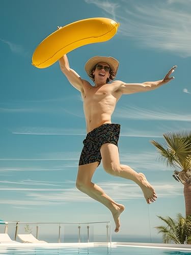 Mens Swim Trunks 7 inch Inseam Quick Dry Board Shorts Running Bathing Suit with Side Pockets Mesh Lining4