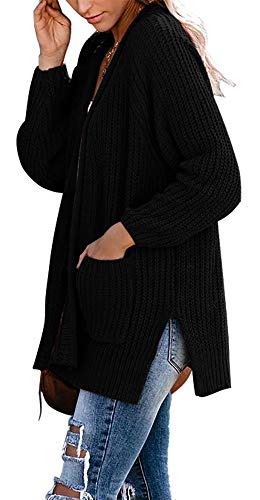 ETCYY NEW Cardigan Sweaters for Women,Womens Cardigans Long Sleeve Casual Knit Cardigans for Women with Pockets Black