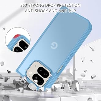 BENTOBEN for Google Pixel 9 Pro Fold Case, Translucent Matte Reveal Logo Slim Shockproof Anti-Yellow Lightweight Women Men Boys Girls Protective Phone Cover Cases for Pixel 9 Pro Fold 8.0", Blue