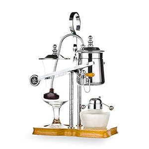 Syphon Koffiezetapparaat, Belgisch België Luxury Royal Family Balance Siphon Koffiezetapparaat, klassieke en elegante Design (Golden, 5-Cup),Silver