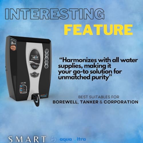 Image of AQUAULTRA Ro+Uv+Uf Water Purifier ( Smart) Aqua Ultra Pro Black Fully Automatic With Copper +Zinc+ Alkaline 13-L Ro+Uv Uf+Tds Controller Water Purifier For Home Kitchen