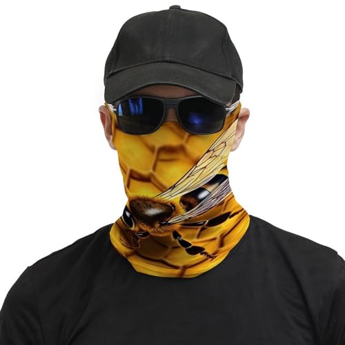 Neck Gaiter Yellow Honey Face Mask for Travel Face Cover Scarf for Men Women Elastic Headbands Wind-proof Bandana for Skiing Fishing Hiking Cycling3