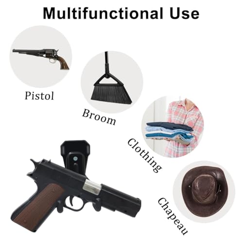 Pistol Rack, 1/4 Pack Pistol Holder for Gun Safe, Upgraded Pistol Wall Mount Use Heavy Duty Steel, Pistol Stand Mounted Behind Door, Wall, Cabinet, Etc