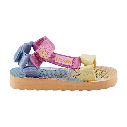 Sandalias de Elsa - Diseño Multicolor - Talla 28 - Sandalias de Poliéster con Suela de EVA, Cierre de Velcro y Parche de Goma - Producto Original Diseñado en España