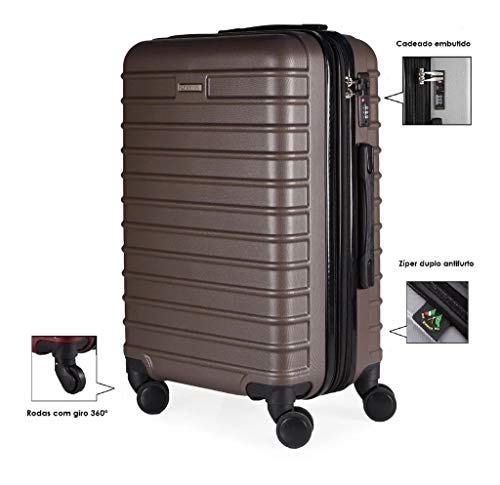 Mala De Viagem Abs Zass Roncalli 4 Rodinhas 360° Rígida P Café