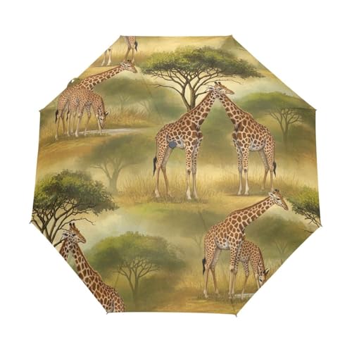 Parapluie compact automatique vert girafe GAIREG pliant pour petit sac