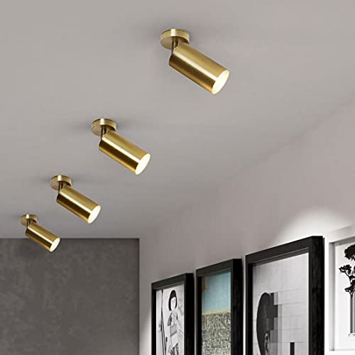 Foco de techo para pasillos oscuros: luz LED giratoria dorada de 5W y diseño compacto 3