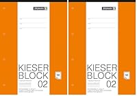 Brunnen KIESER-Block A4, 50 Blatt, 80 g/m², Klasse 2, Lineatur 2, 4-fach gelocht, weiß, Packung mit 2