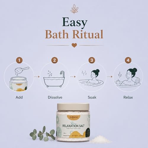Image of 350gm Pure Epsom Bath Salt - Pack of 2 | 100% Premium Crystals For Relaxation, Muscle Comfort & Foot Care | Unscented Quick Dissolving Spa Soak Salt For Pedicure, Tired Legs & Body Wash