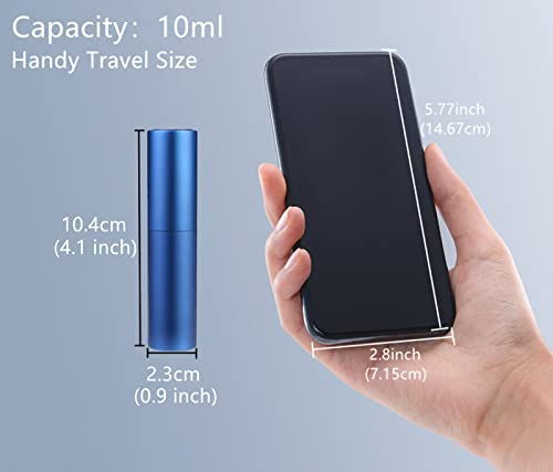 Image of Portable Mini Refillable Perfume Bottles, 3 Pcs Travel Size Atomizer, 10ml (Black, Dark Blue), Plastic, Durable, Portable, Reusable