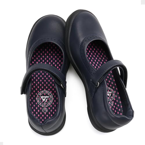 JABASIC Girls Mary Jane Flats School Uniform Dress Shoes
