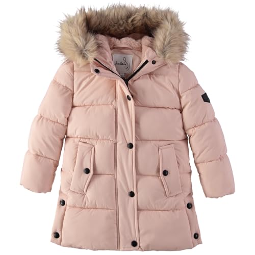 Sam Edelman Girls' Winter Puffer Coat - Faux Fur Hood, Warm Polyester Jacket