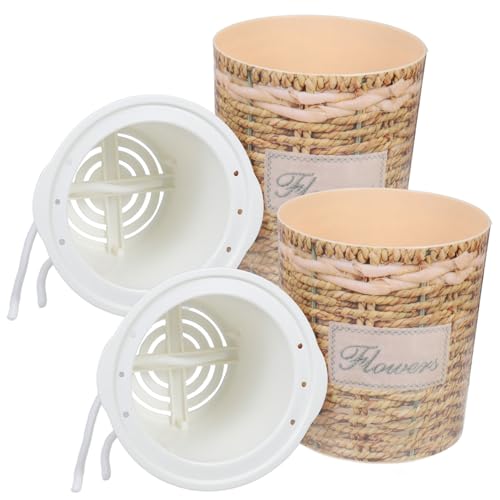 Hemobllo 2pièces Pots De Fleurs Autonome à Arrosage Automatique pour Plantes Intérieur Pots Plastique Ronds avec Système Irrigation Innovant pour Succulentes Et Plantes Vertes