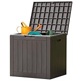 Sweetcrispy Deckbox mit 100 Liter Fassungsvermögen, wetterfestes Harz, abschließbar, für sichere Paketlieferungen und Aufbewahrung im Innenbereich im Garten oder Terrasse, Hinterhof