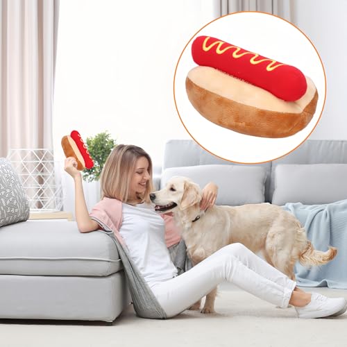 Tiiyee Plüsch Welpenspielzeug, 3D Simulation Brotform Plüschkissen Hotdog Nachahmung Brot Kopfkissen Lebensmittel Kreatives Für Kätzchen Welpen Plüschtier Spielzeug Geschenk Büro Sofa