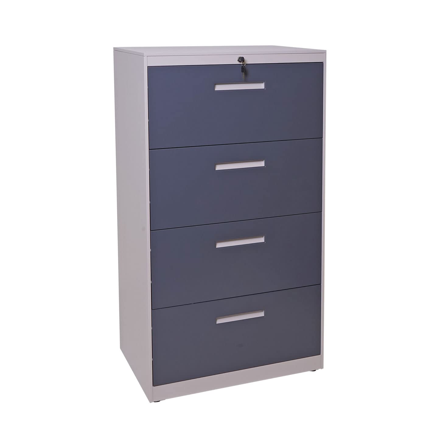 Mendler Classeur Suspendu HWC-A10 A4 verrouillable 132x76x46cm Gris Gris foncé