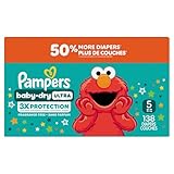 Pampers Baby Dry Ultra Diapers, Size 5 (20-37 lbs), 138 Count, Absorbent Disposable Diapers