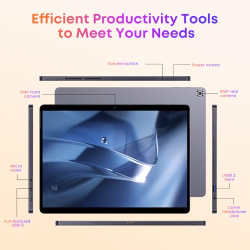 CHUWI 12.96" Windows Tablet with Keyboard, Hi10 Max 2 in 1 Touchscreen Tablet, Intel N100,12GB LPDDR5 512GB SSD, 2880X1920 FHD, Windows 11 Tablet with Keyboard Support WiFi 6,BT 5.2,HDMI,Type C,USB3.2 - Image 7