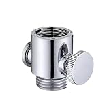 BE-TOOL Universal G1/2 Stainless Steel Shower Flow Control Valve, One-Button Shut Off Valve for Easy Water Stop (Silver)