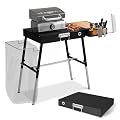 Ueiticsk Outdoor Folding Grill Table, Blackstone Griddle Stand Sturdy and Durable, Blackstone Griddle Accessories with Trash Holder, Camping Table for Blackstone Griddle, Ninja Grill, Pizza Oven ect