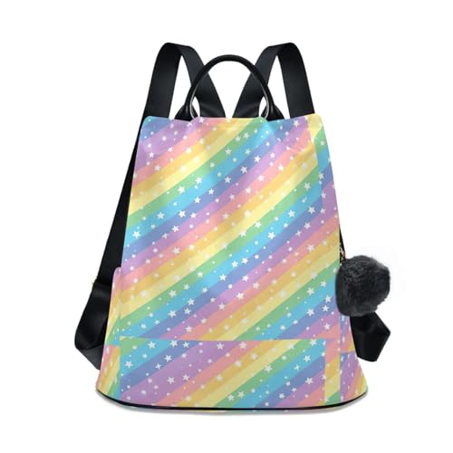 Sac à dos femme multicolore pastel avec ouverture dorsale et multipoches