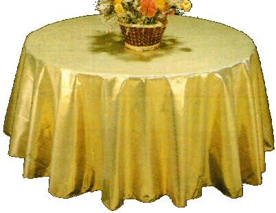 Gold Polyester Tablecloth, Decorative, Shiny and Durable Fabric Table Cover, Stain and Wrinkle Resistant for Dining, Buffet Parties and Special Events, Easy to Clean; Washable, 70 Inches Round