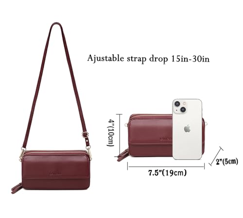 Image of Lanyani RFID Crossbody Wallet Wristlet Purse with Phone Pocket For Women Vegan Leather