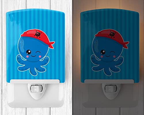 Lámpara de noche cerámica con pulpo pirata náutico miniatura 2