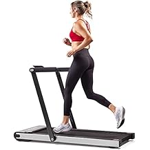 Sunny Health &amp; Fitness Slim Foldable Treadmill Fully Assembled, 17.7" x 49" Non-Slip Running Surface, 2.5 HP Motor, Speeds