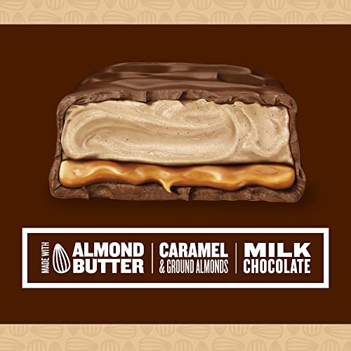 Creamy SNICKERS Almond Butter Singles Size Square Candy Bars, 1.4 Ounce (Pack of 24)