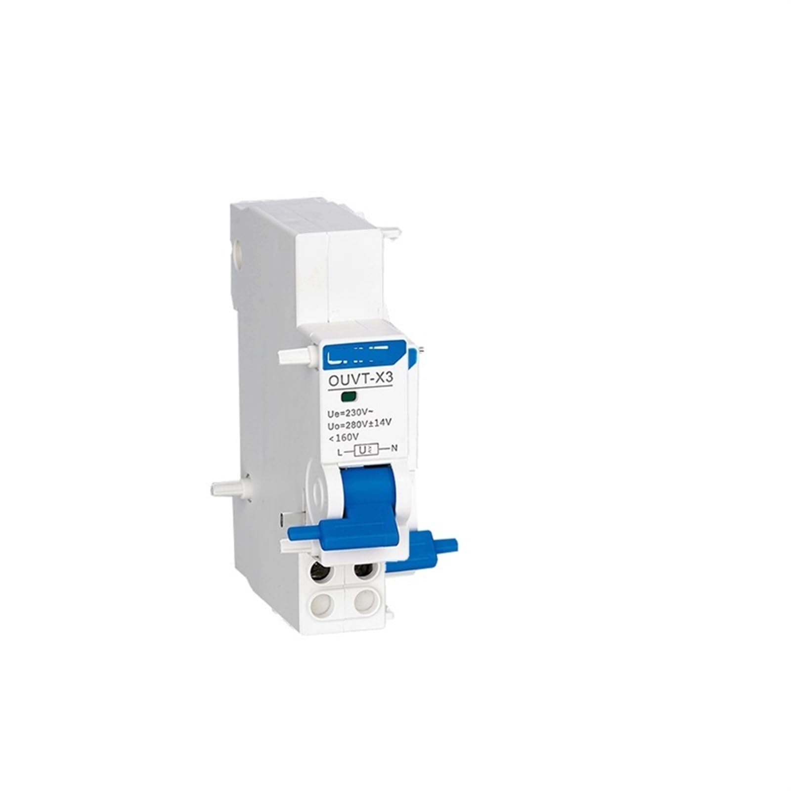 OUVT-X3 Über-/Unterspannungsauslöser Ue: AC 230 V 240 V, 50 Hz Uvo: 280 V Ui: 500 V (35% bis 70%) Ue MCB 1 Stk