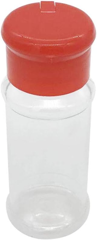 Set of12 Pcs Plastic Spice Bottles with Sifter Lid 2 Oz. Clear Reusable Containers Jars for Home Kitchen Herbs Seasonings Confectionary Toppings Red