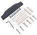 Jiayouy 15Pcs Guitar Rosewood Bridge & Saddle Nut & Adjustable Shaft & 6pcs Bridge Pins Repair Kit for 6 String Classical/Acoustic Guitar Replacement