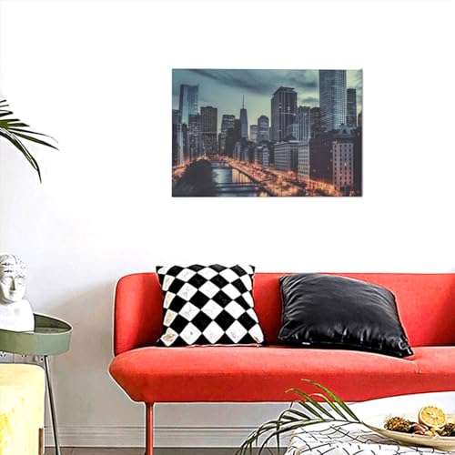 Peinture murale sans cadre YoupO impression sur toile ville moderne pour chambre