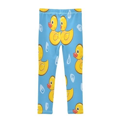 Toddler Girls Leggings Printed Yoga Pants Leggings Yellow Duck on Blue Background for Kids2