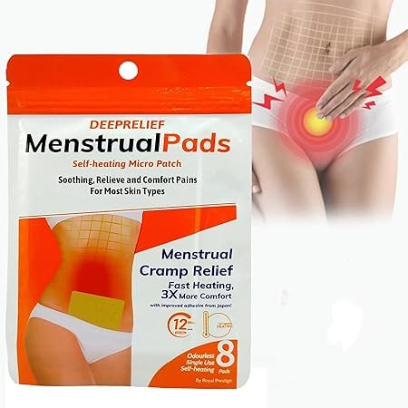 Heat Patches for Period Pain and Menstrual Cramps Instant Relief from Period Pain Adhesive Heat Patches for Cramps and Backache Relief-Up to 12 Hours Portable Period Cramps Heat Therapy Patches