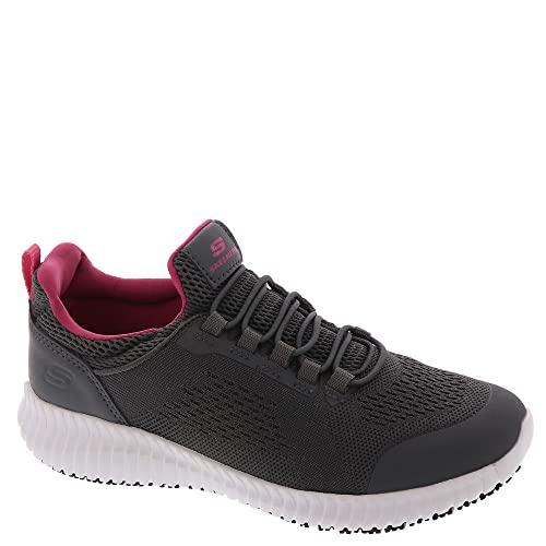 Skechers Skechers Womens Athletic Slip on Bungee Food Service Shoe, Grey, 8.5