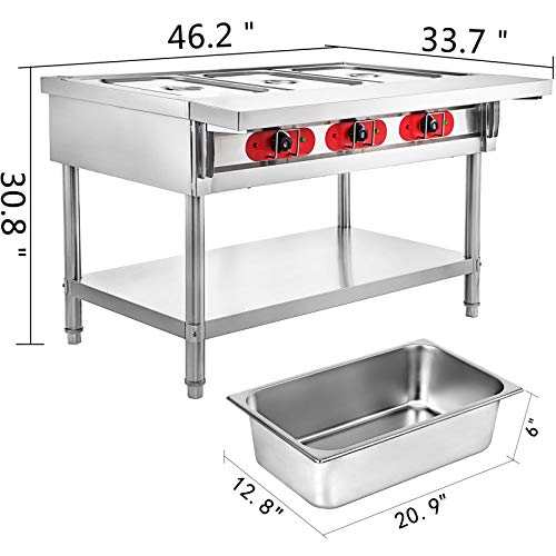Vbenlem COMMERCIAL ELECTRIC FOOD WARMER 3 POT Steam Table Food Warmer 18 Quart/Pan thumb #1