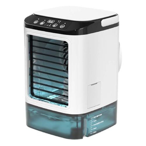 Tragbare Klimaanlagen, USB- betriebener, persönlicher Mini- AC- Ventilator, Schreibtisch- Luftkühler für Zimmer, mit 3- stufiger Einstellung, 900 ml Tank, Dual- Spray, buntes Nachtlicht, für Auto