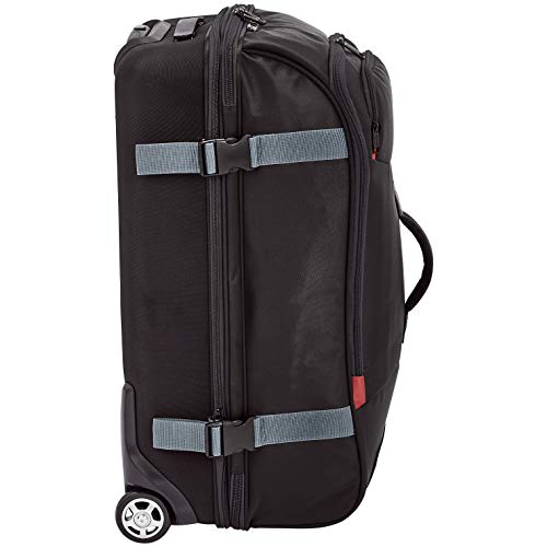 AmazonBasics Rolling Travel Duffel Bag Luggage with Wheels, Medium, Black