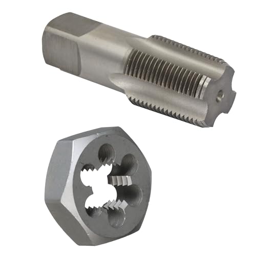Image of Drill America 1 inch NPT Pipe Tap and Die Kit, Carbon Steel Pipe Tap and Pipe Die - Hex Shape, POUT Series
