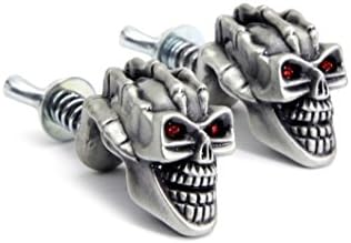 V-Twin 48-1620 - Skull with Skeleton Hand License Plate Topper Set