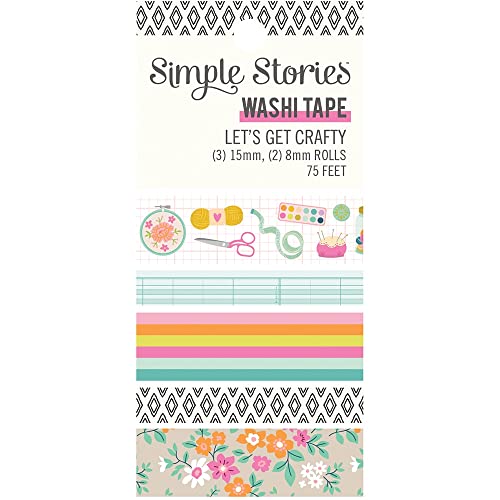 Washi tape Simple Stories Let's Get Crafty ruban adhésif décoratif x5