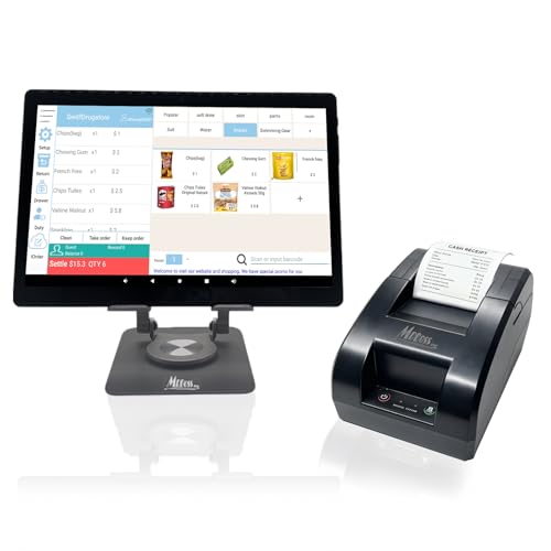 Mobile POS Cash Register 10.1” Tablet 2“ Receipt Printer Lifetime Software app for Small Business Restaurant Retail Grocery Convenience Mobile Food Dining car Bubble Tea Coffee Shop Beverage Bakery